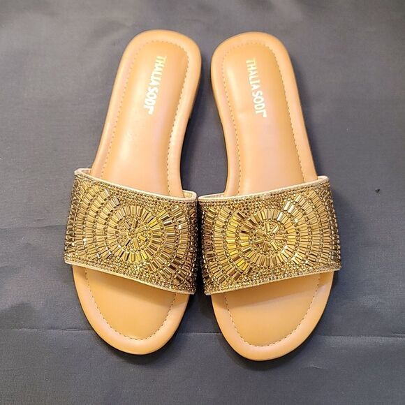 BRAND NEW THALIA SODI RHINESTONE EMBELLISHEDE WOMEN'S SLIDER - Picture 3 of 15